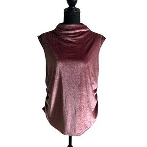 A New Day Womens Burgundy Sleeveless Velvet Cowl Neck Blouse Top Size XXL